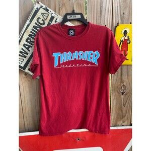 Vintage Y2K Thrasher Magazine red and blue cotton tee Size M San Francisco Ca.